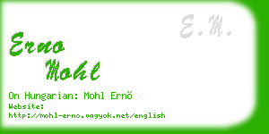 erno mohl business card